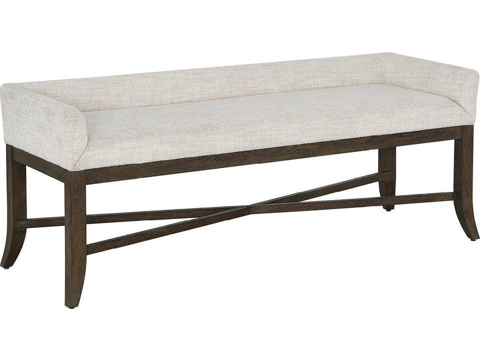 Montclair Cocoa Upholstered Bench in Yukon Sand and Cocoa
