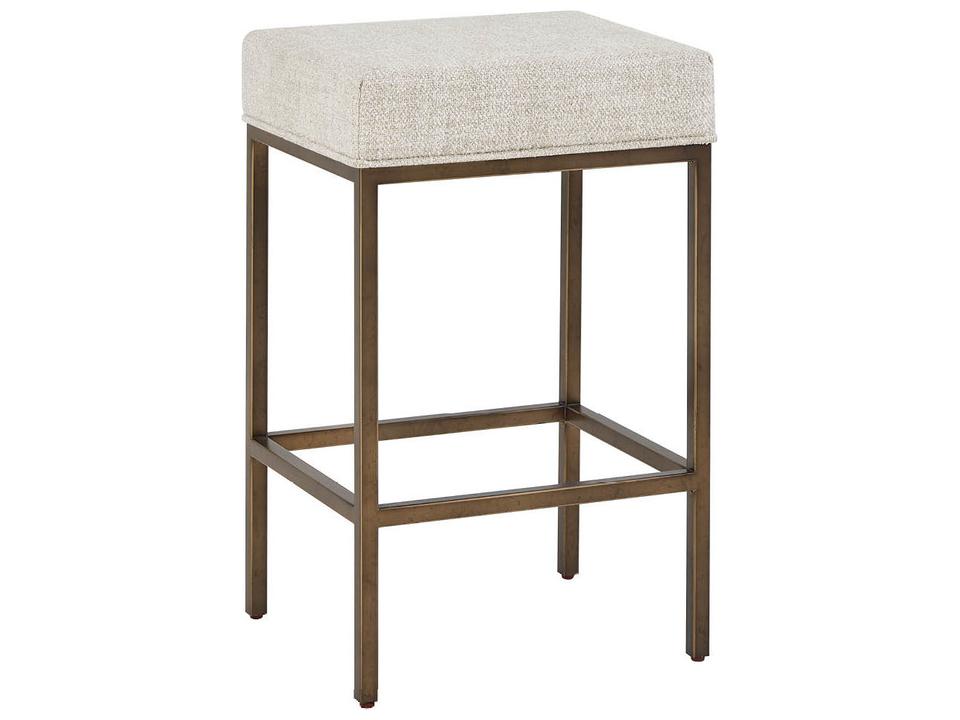 Montclair Upholstered Counter Stool with Smoked Gold Frame