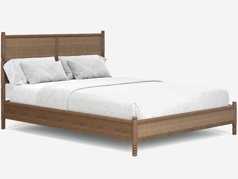 Molly Porto Dark Brown Acacia Wood Queen Platform Bed