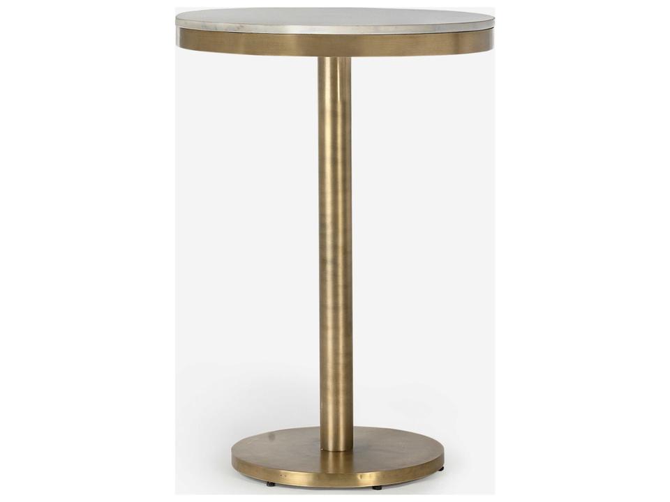 Shay Round Marble Antique Brass Dining Table