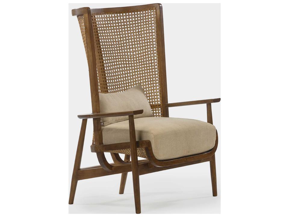 Wingman Upholstered Lounge Chair with Cane Back in Porto Finish