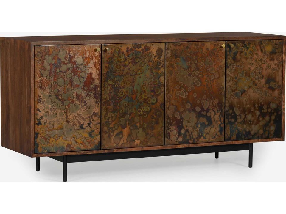 Mod Reactive Finish Sideboard with Four Doors and Adjustable Shelves