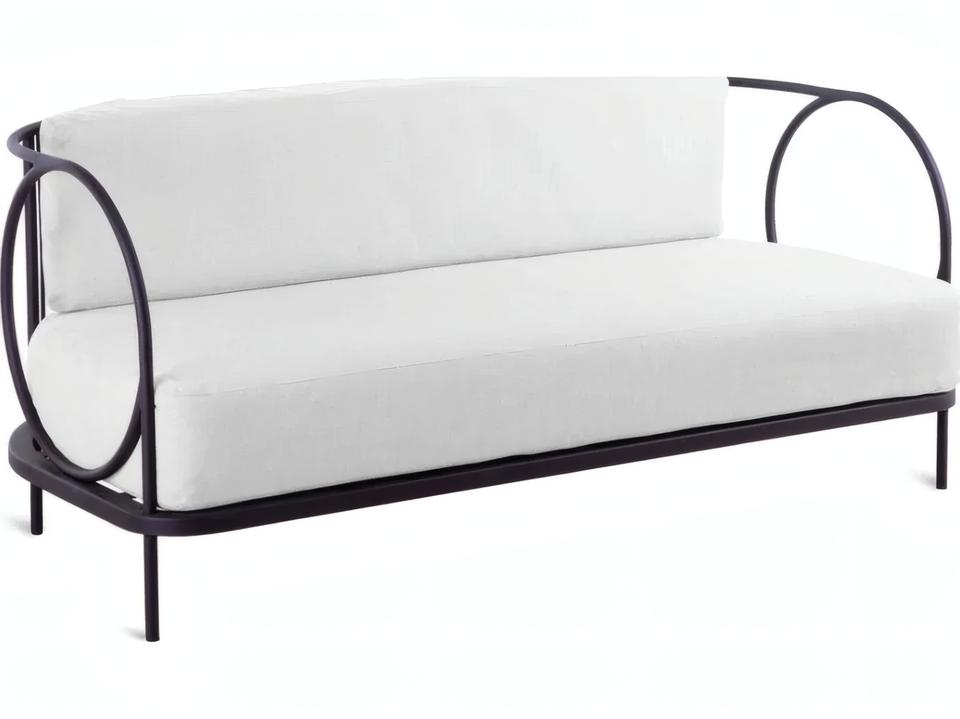 Ariete 73-Inch Galvanized Wrought Iron Patio Sofa in Bronze