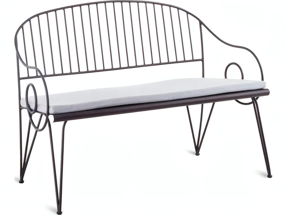 Ariete 50-Inch Galvanized Wrought Iron Bench in Bronze