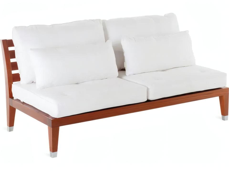 C'est La Vie 2-Seat Outdoor Sofa in Polished Mahogany with Stainless Steel Feet