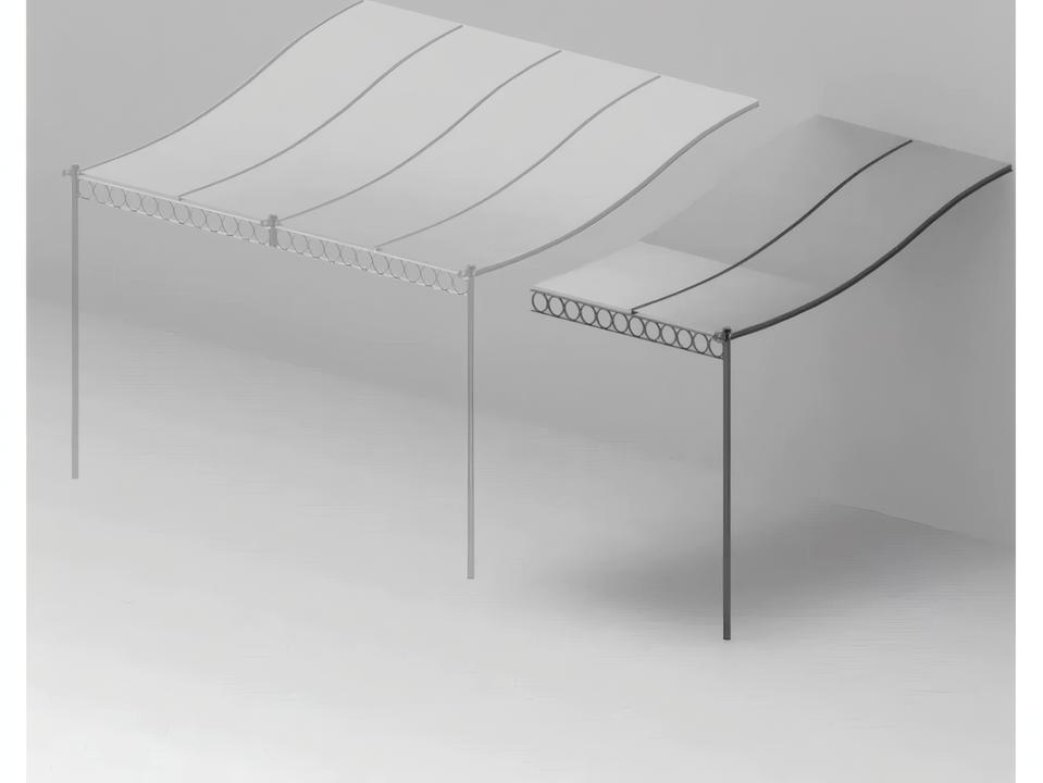 Tibisco Galvanized Iron Attached Pergola Extension Single in Graphite