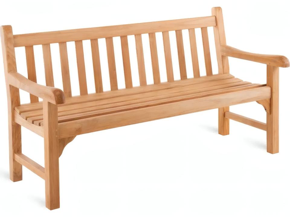 Chelsea 2-Seat Outdoor Teak Loveseat Sofa in Natural Teak with Acrylic Cushions
