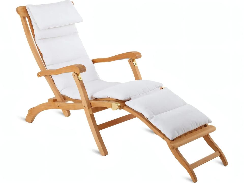 Unopiù Milton Folding Outdoor Teak Chaise Lounge