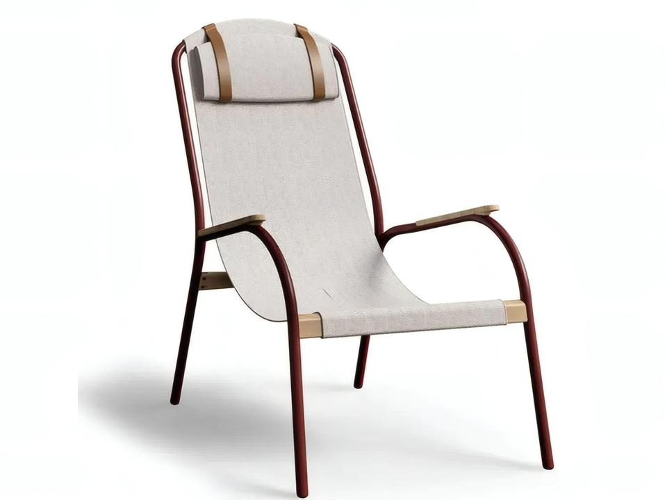 Lulù Armchair by Daniel Jarefeldt in Galvanized Steel with Wood Armrests