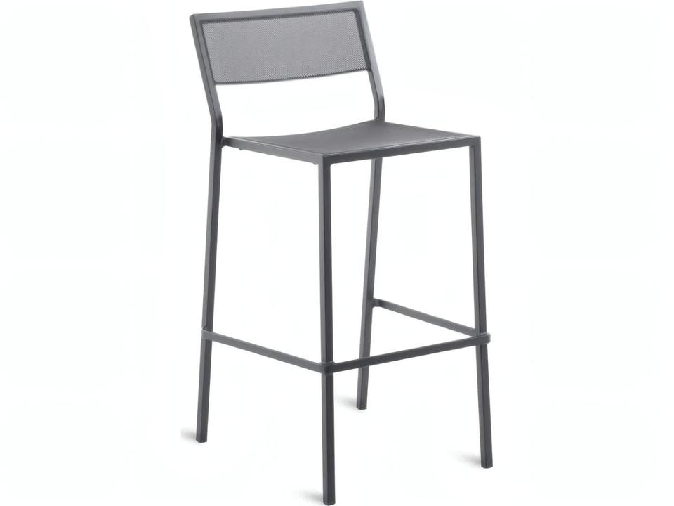 Conrad Stackable Galvanized Iron Bar Stool with Arms