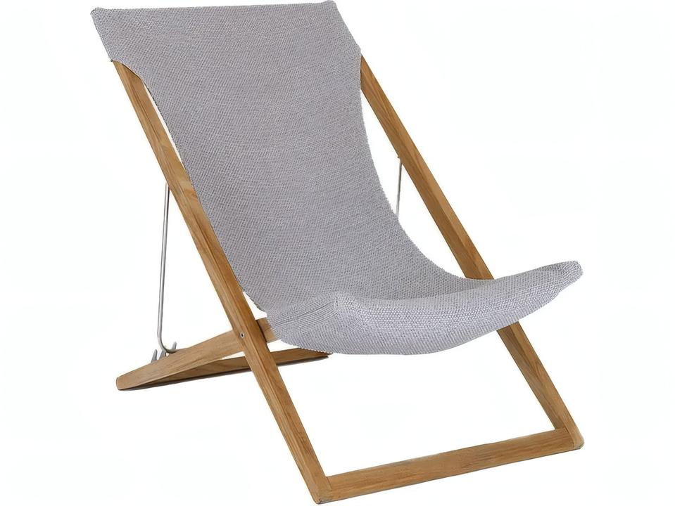 Cosette Teak Deckchair with Polypropylene Fabric