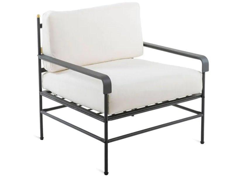 Toscana Outdoor Accent Chair in Graphite Iron and Stainless Steel