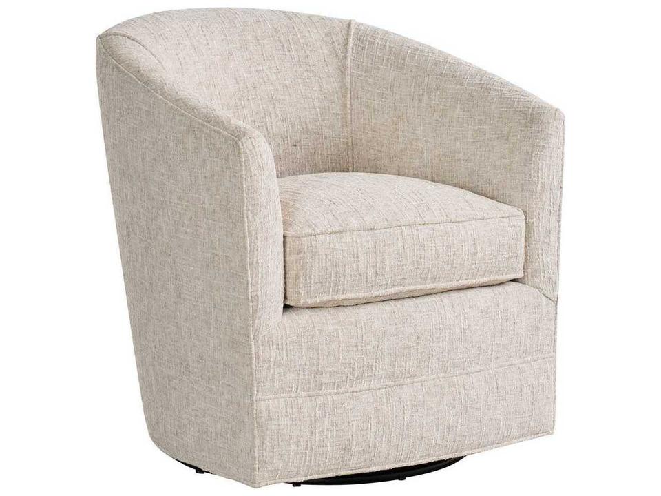 Burke Fabric Cushion Swivel Lounge Chair in Rani Arctic