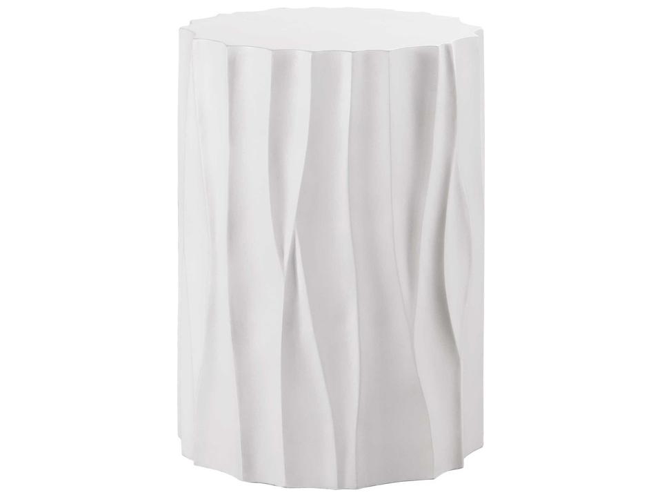 Quick Ship Abaco White Concrete Round End Table