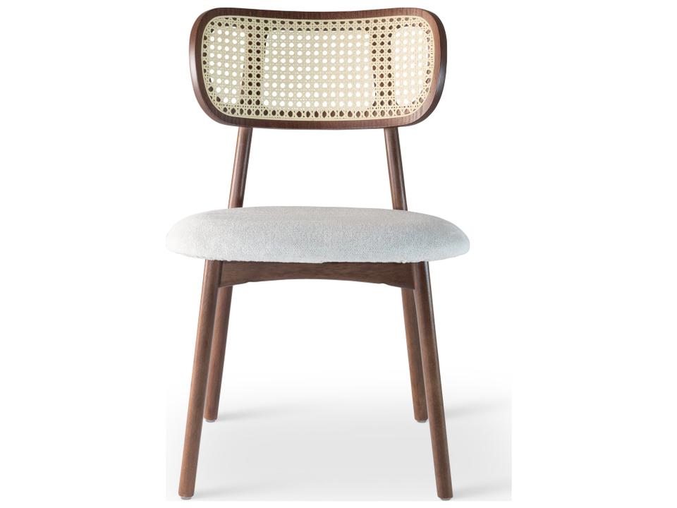 Modern Brazilian Brown Upholstered Armless Dining Chair