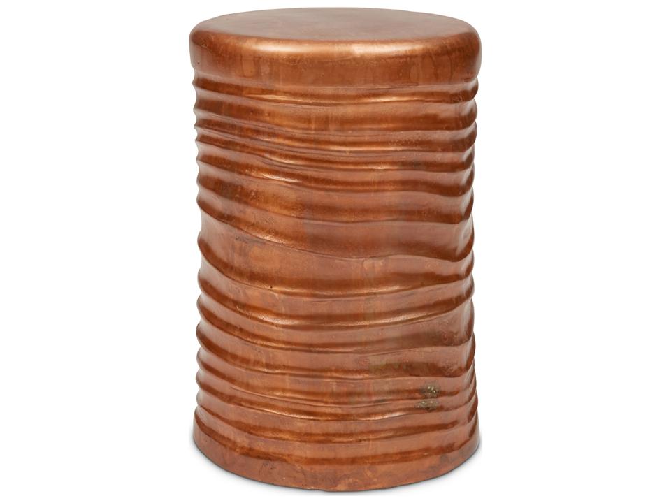 Elements Tara Reclaimed Aluminum Accent Stool in Vintage Copper