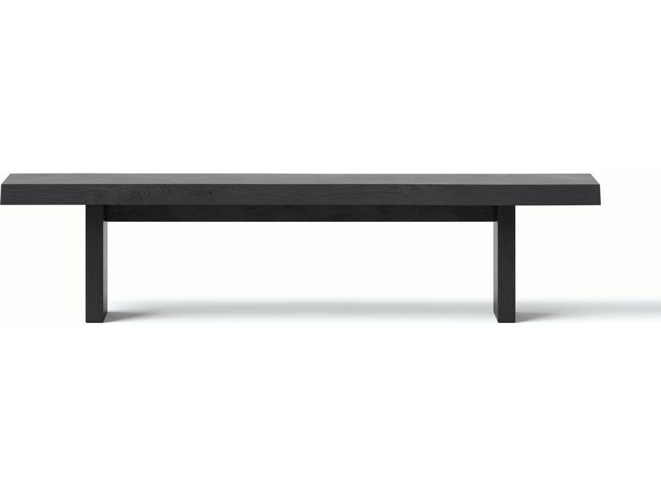 Brooks 3-Seat Acacia Wood Bench with Live Edge in Ebonized Finish