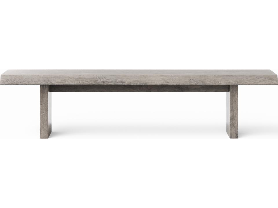 Brooks 78-Inch Solid Acacia Wood Bench in Sandblasted Grey