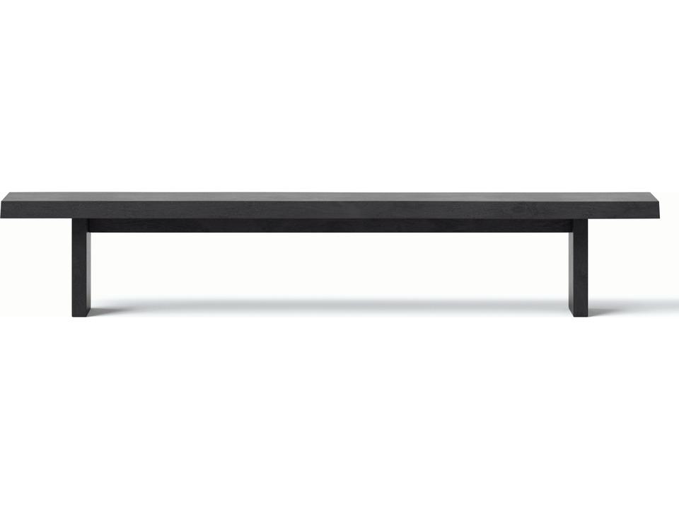 Brooks 4-Seat Ebonized Black Acacia Wood Bench with Live Edge