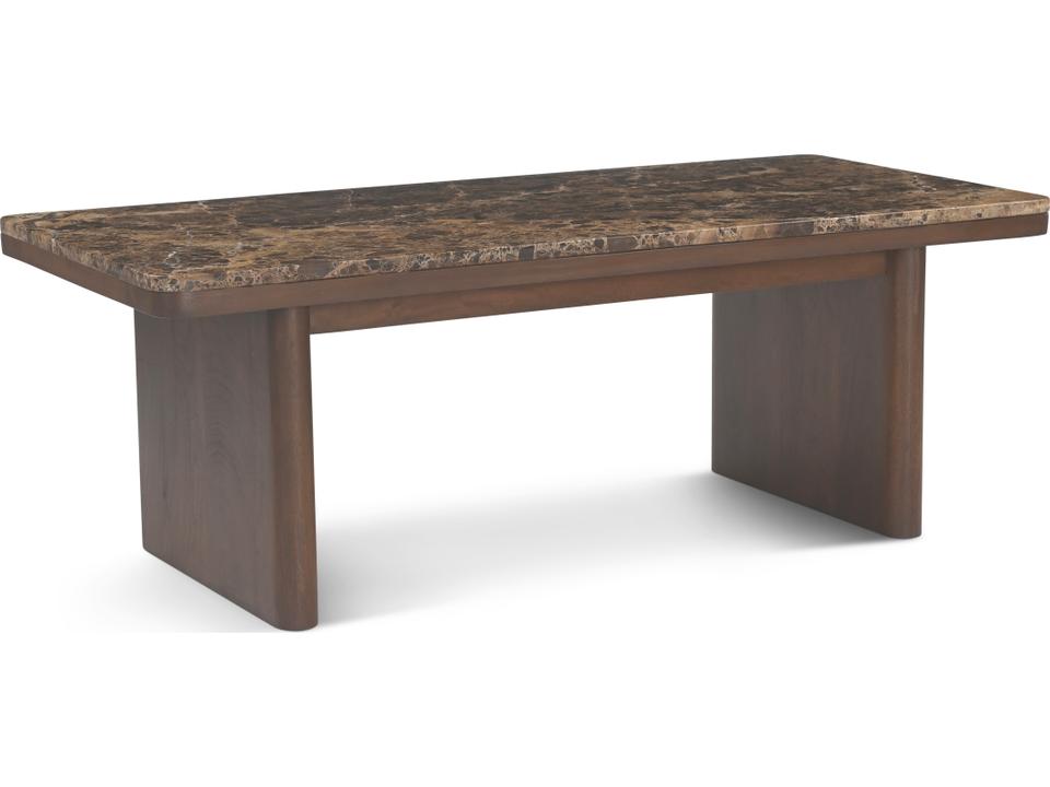 Caden Rectangular Marble Walnut Emperado Coffee Table