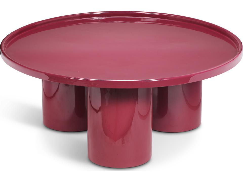 Eclat Round Enamel Coffee Table in Plum