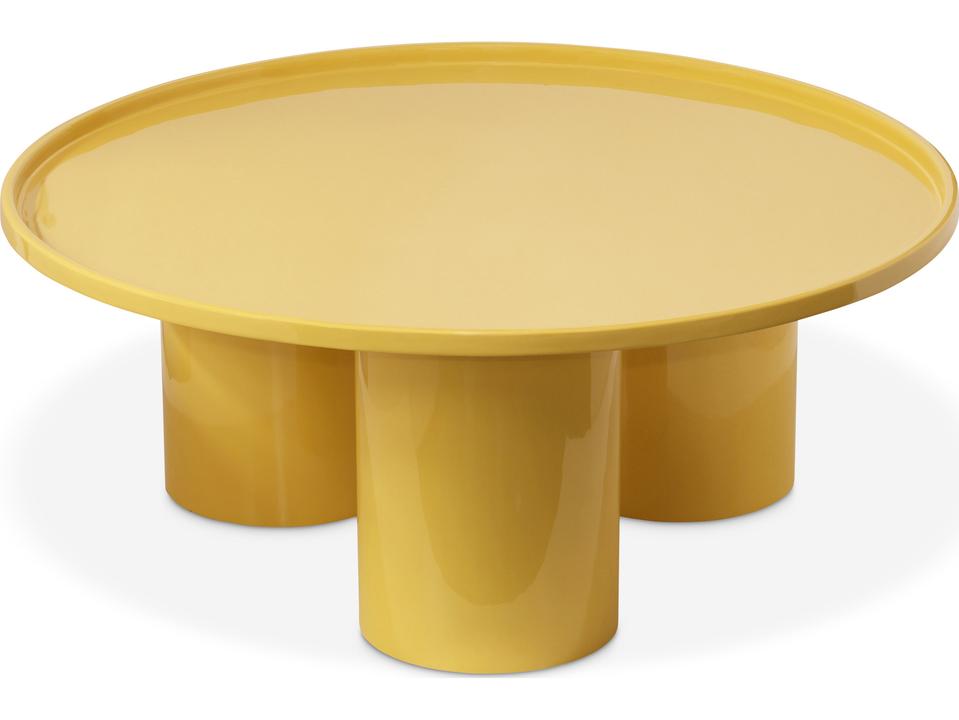 Eclat Sofia Round Coffee Table Iron with Yellow Ochre Enamel