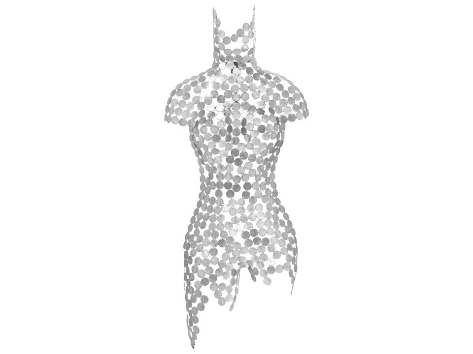 Naturals Silver Leaf Female Torso 3D Wall Art