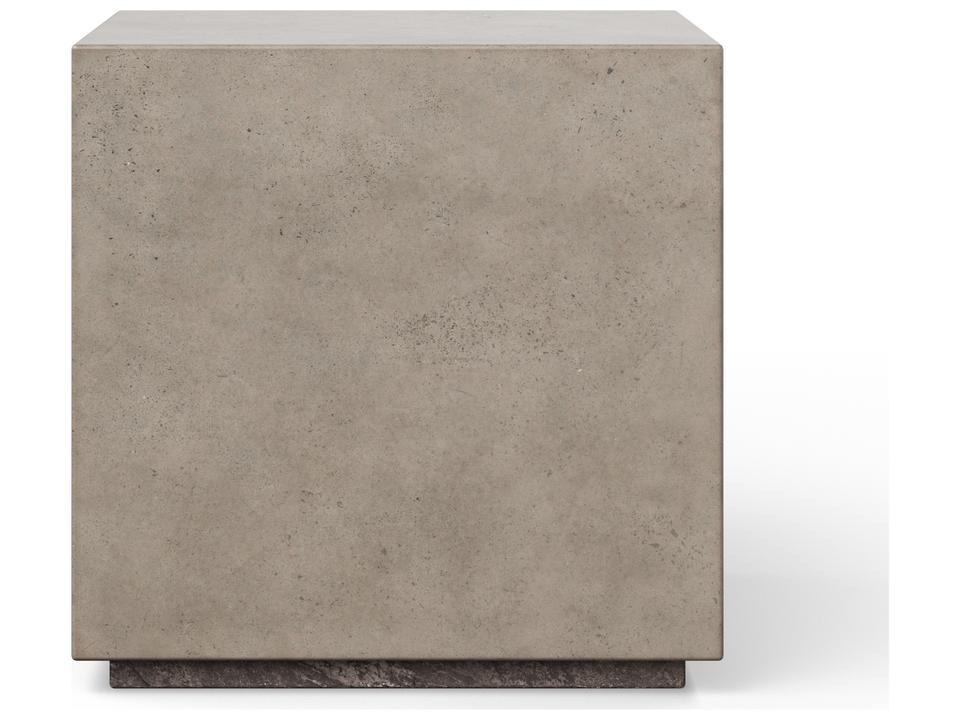 Bloc Square Concrete End Table in Dark Grey