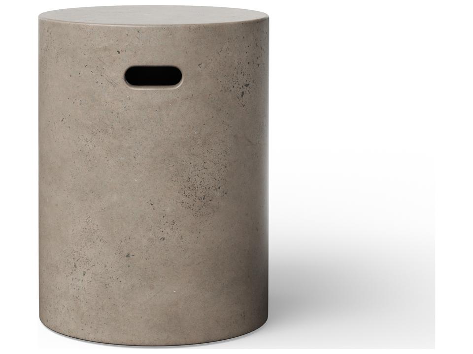 Mixx Cylinder Fiber-Reinforced Concrete Accent Stool in Dark Grey