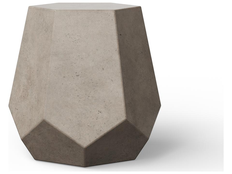 Mixx Faceted Accent Stool Concrete in Dark Grey