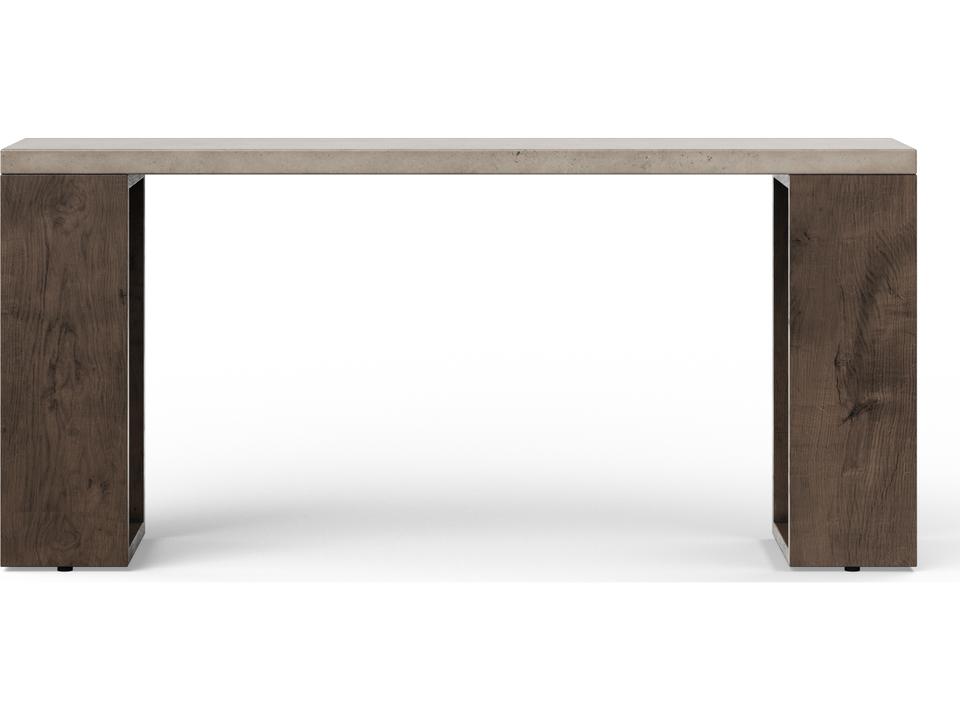 Heritage Rectangle Concrete and Oak Console Table Dark Grey