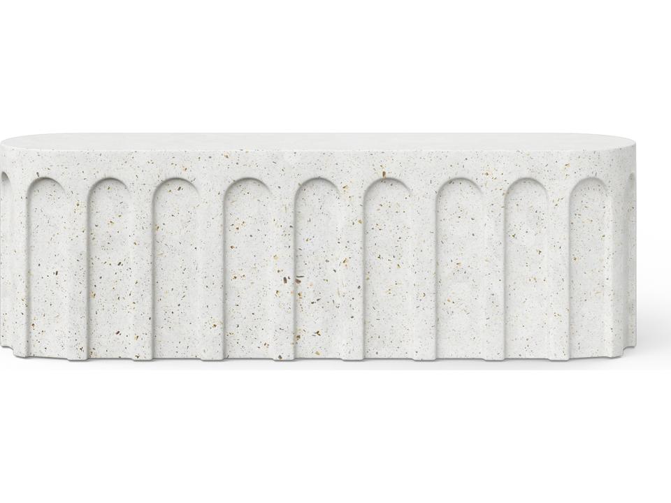 Mixx Atlas Fiber-Reinforced Concrete Bench in Ivory Terrazzo