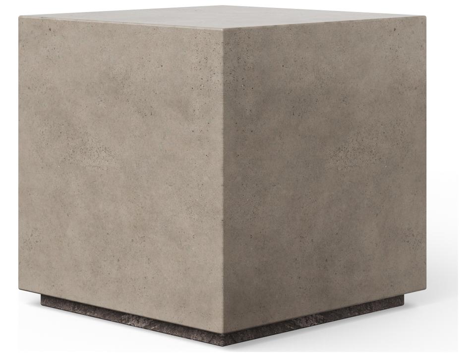 Mixx Dark Grey Concrete Square Garden Stool
