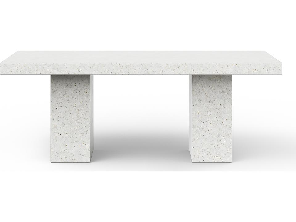 Mixx Elcor Rectangular Counter Height Dining Table in Ivory Terrazzo Concrete with Double Pedestal Base