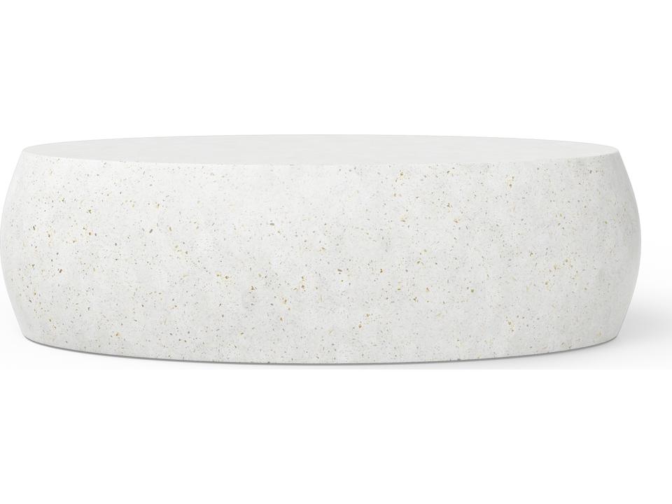 Pebble Oval Coffee Table in Ivory Terrazzo Fiber-Reinforced Concrete