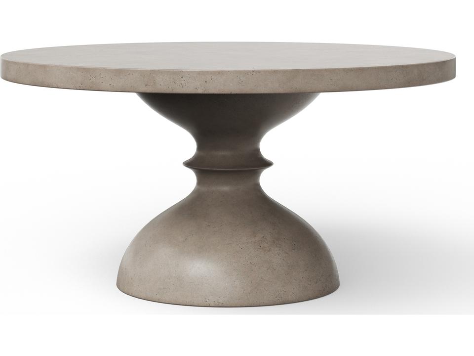 Mixx Spindle 59 Inch Round Concrete Dining Table in Dark Grey