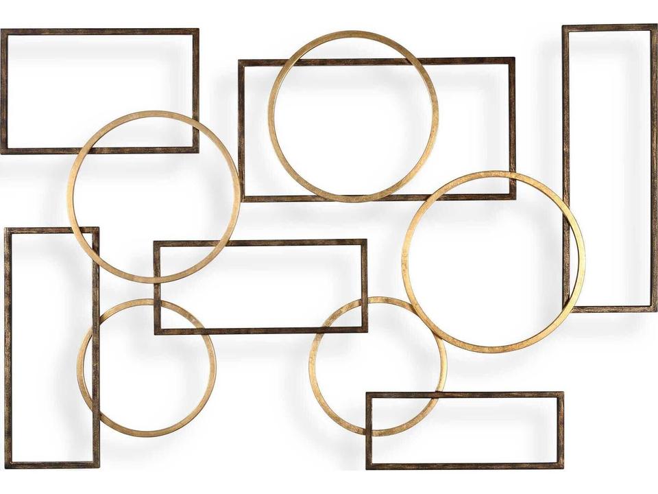Elias Wall Art Bronze Gold Iron Circles Rectangles