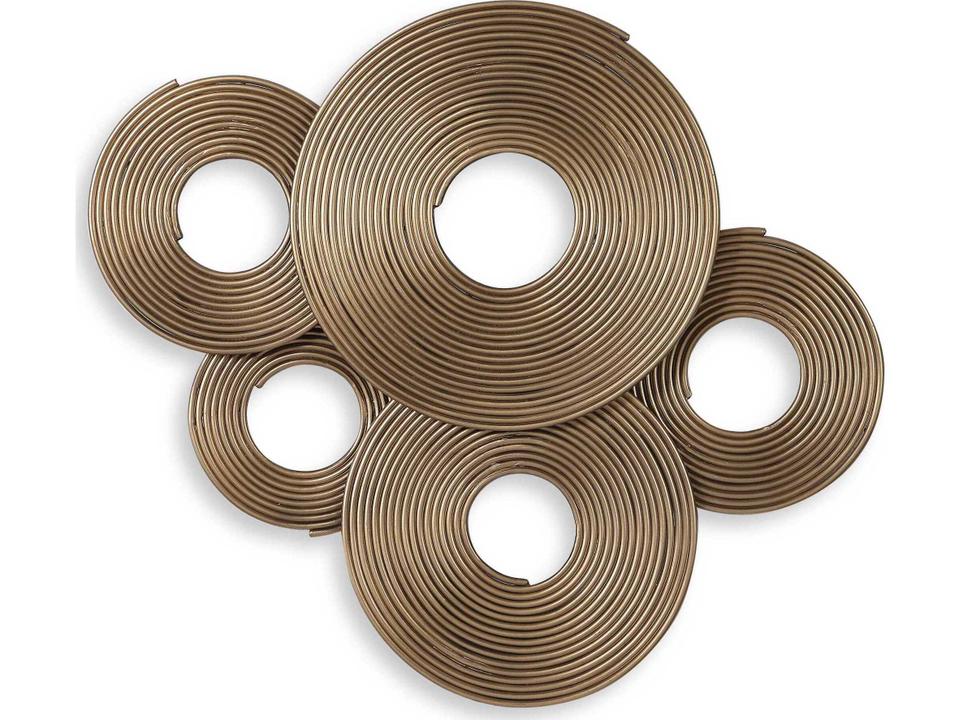 Ahmet Iron Rings Wall Sculpture in Soft Gold