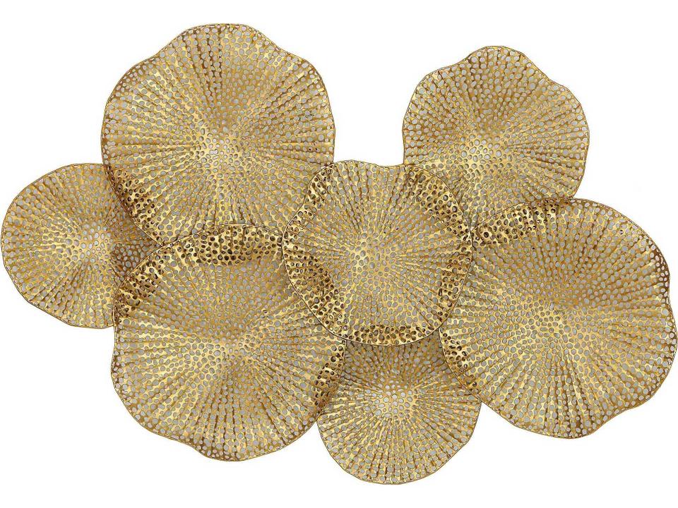 Ripley Gold Metal Wall Art Layered Lotus Leaves Design