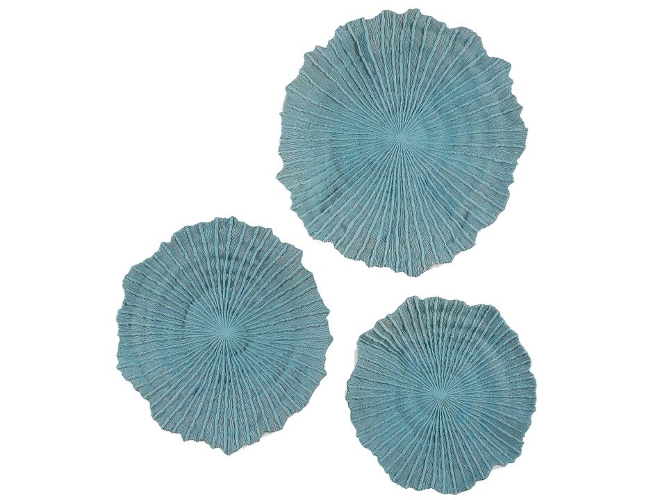 Ocean Gems Blue Wall Decor Set of 3 Handcrafted Coral Sculptures
