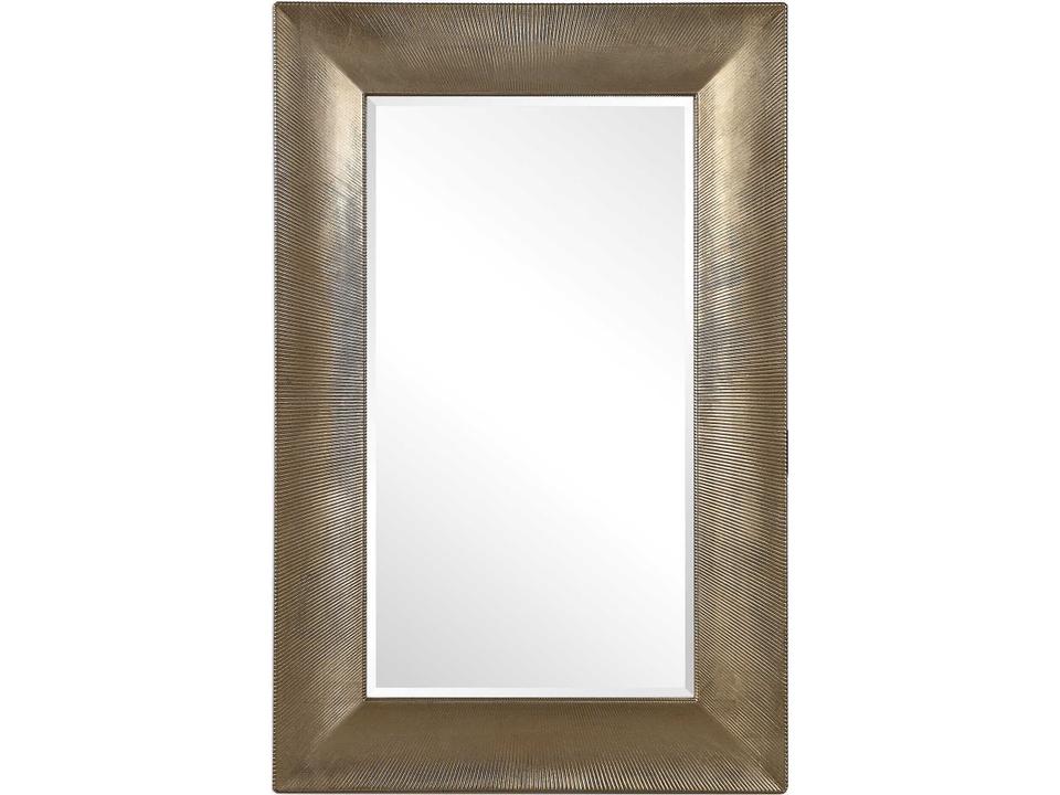 Valenton Large Champagne Wall Mirror with Channeled Texture