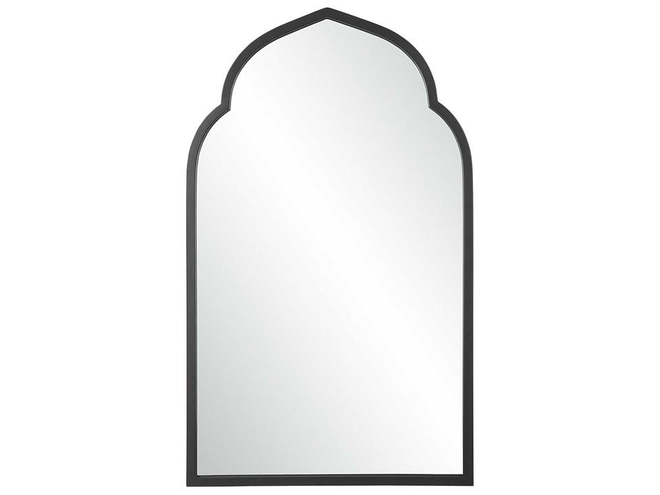 Kenitra Arch Forged Iron Mirror in Matte Black