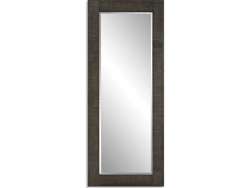 Figaro Aged Gray Wash Rectangular Floor Mirror