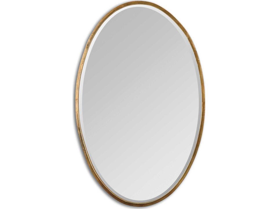 Herleva Oval Wall Mirror in Antiqued Gold by Grace Feyock