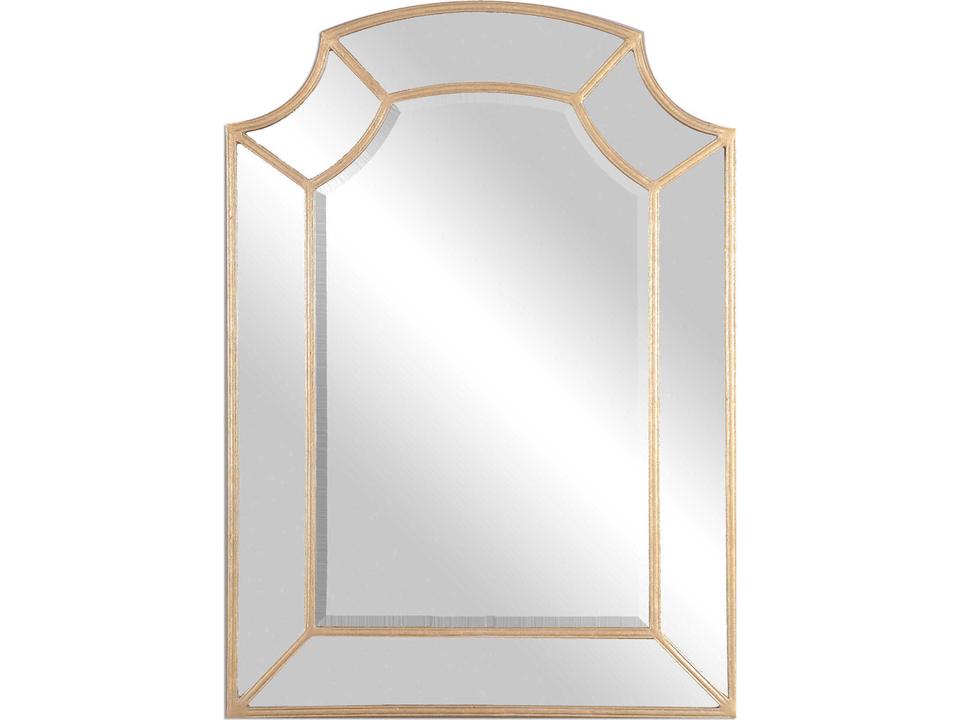 Francoli Arch Mirror with Antiqued Gold Leaf Finish