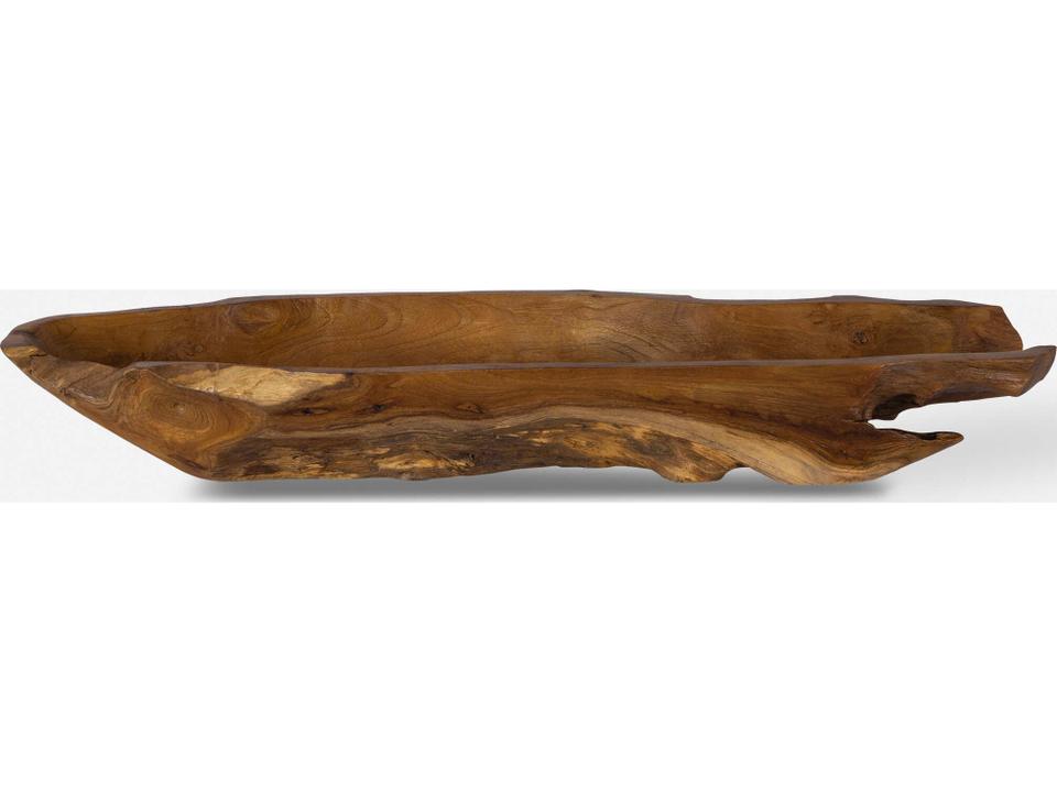 Teak Leaf Decorative Bowl in Natural Wood Finish