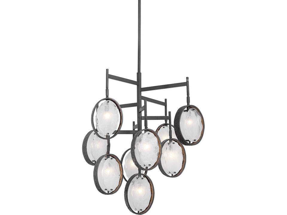 Maxin 9-Light Chandelier in Dark Hammered Bronze