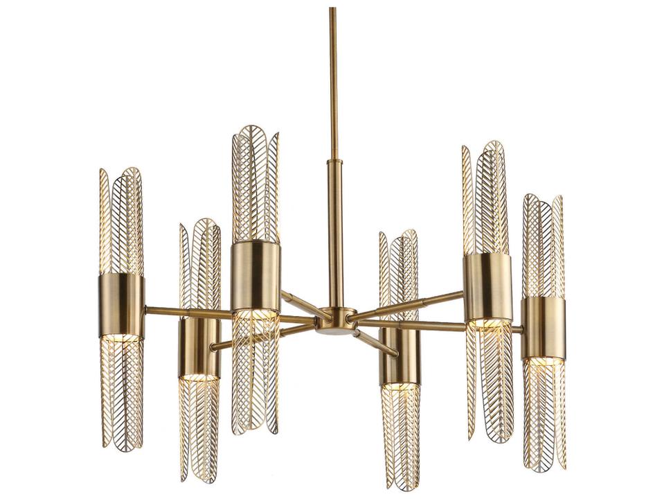 Cret 12-Light LED Chandelier in Oxidized Brass Finish