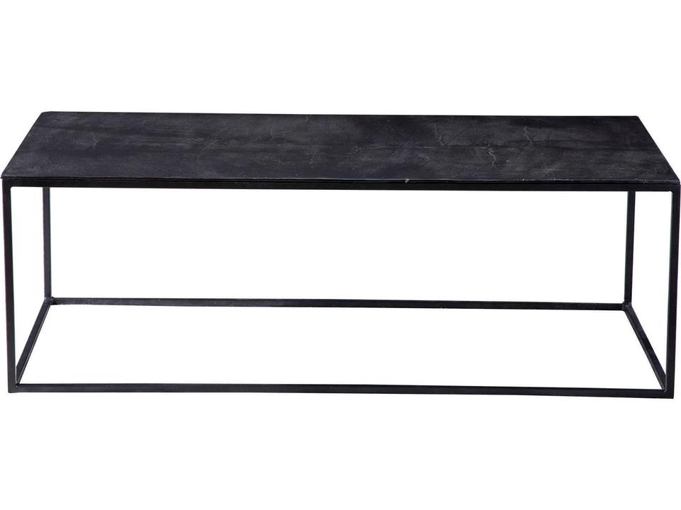 Coreene Rectangle Coffee Table in Aged Black Iron and Antique Bronze
