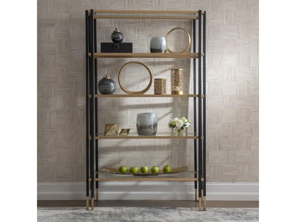 Kentmore Matte Black / Brushed Gold Etagere